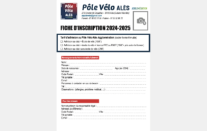 Fiche d'inscription - Saison 2024-2025