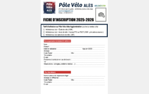 Fiche d'inscription - Saison 2025-2026